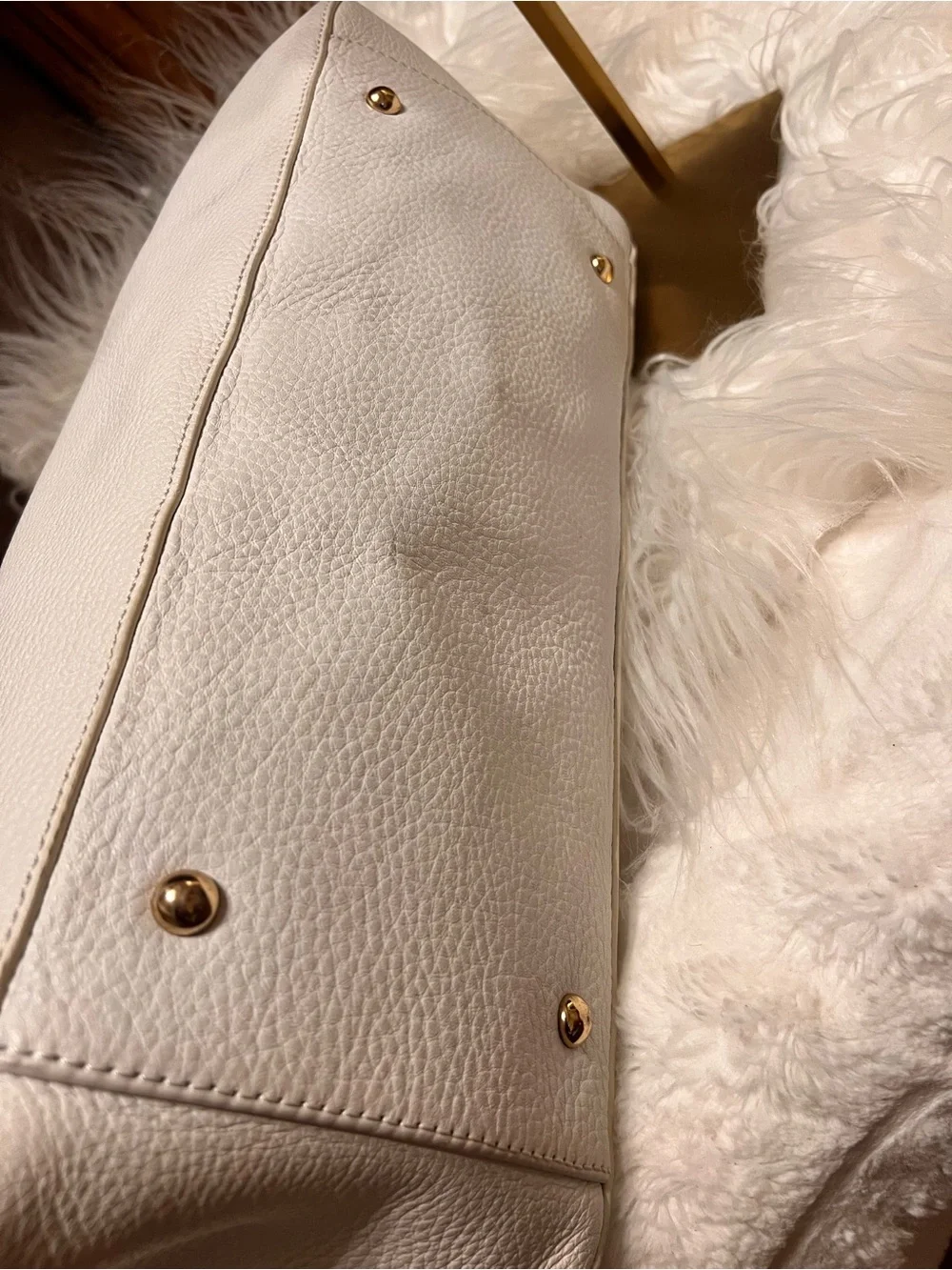 Mark & Graham ivory Pebbled Leather Hobo Bag